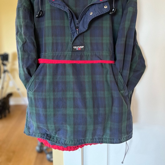 Chaps Ralph Lauren - Green/Blue Plaid Pullover ¼ Zip Large - Picture 6 of 8